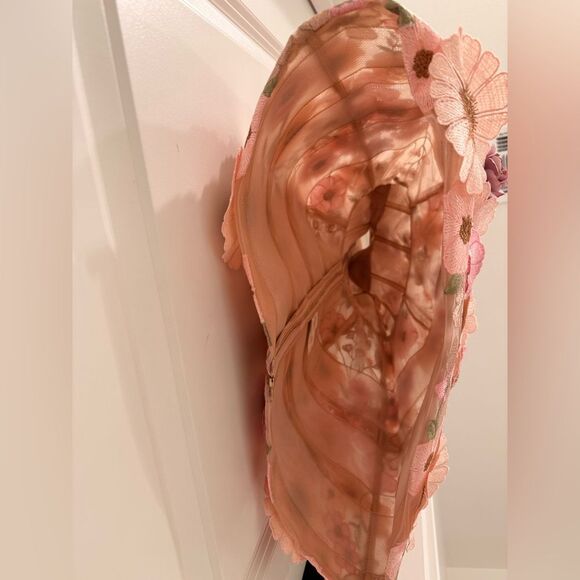 New Bronx and Banco Jasmine Embroidered Floral Applique Mini Dress - Picture 10 of 16